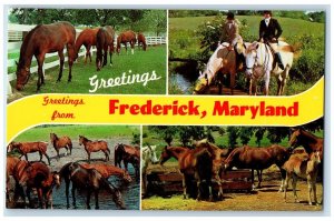 c1960 Greetings From Frederick Maryland MD Multi-View Banner Vintage Postcard 