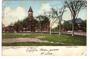 Dean Academy, Campus, Franklin, Massachusetts, Used 1906 Cork Cancel