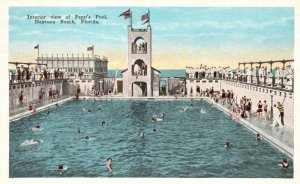 Vintage Postcard Interior View Of Pepp's Pool Daytona Beach Florida E. C. Kropp