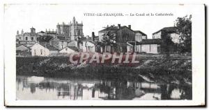 Old Postcard Vitry le Francois Canal and the Cathedral