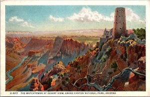 Watchtower at Desert View, Grand Canyon AZ Fred Harvey Vintage Postcard U48