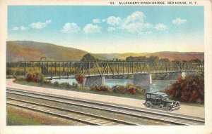 RED HOUSE, New York NY    ALLEGHENY RIVER BRIDGE Cattaraugus Co  1920's Postcard