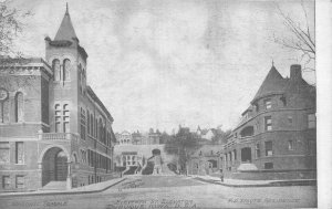 Vintage DuBuque Iowa Masonic Temple & 11th St Elevator Postcard