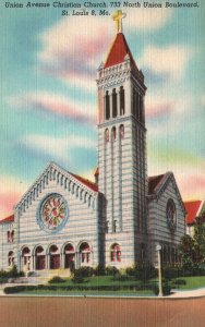 Vintage Postcard Union Avenue Christian Church North Union St. Louis Missouri MO