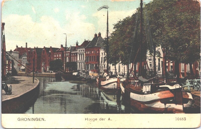 Netherlands Groningen Hooge der A Vintage Postcard 04.09