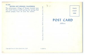 1960s Greetings from Tecopa Hot Springs, CA Postcard *5Q(2)5