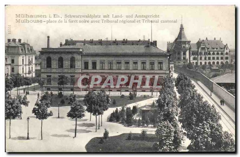 Old Postcard Mulhouse Square Black Forest and District Court