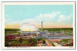 c1940 Brown Paper Mills Factory Exterior Building West Monroe Louisiana Postcard 