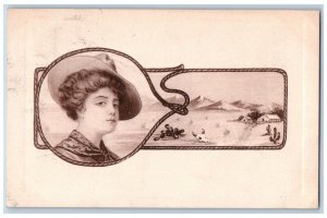 Saint Paul Minnesota MN Postcard Pretty Woman Cowgirl Mountain Scene 1910 Posted