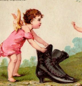 1880's Williams & Davis Boots & Shoes Edwin C. Burt Cherubs Richmond, IN P189