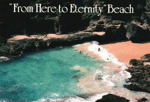 Vintage Postcard From Here to Eternity Beach Oahu N. Shore Near Blow Hole Hawaii