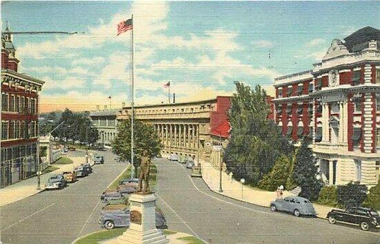 WA, Spokane, Washington, Civic Center,  Riverside Avenue, Curteich