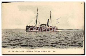 Old Postcard Ouistreham The boat in sea harbor