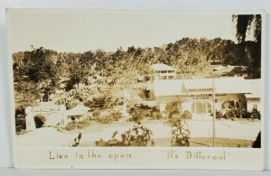 Ocala Florida  SILVER SPRINGS COURT GRILL Live the Open RPPC c1930s Postcard N20