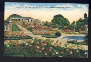 Fort Worth, Texas/TX Postcard, Rose Garden, Rock Springs Park