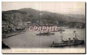 Old Postcard Villefranche A Corner of the Bay Boat