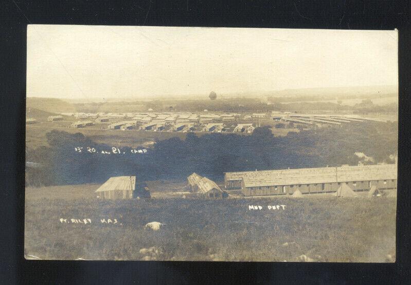 RPPC FORT RILEY KANSAS U.S. ARMY BASE MILITARY VINTAGE REAL PHOTO POSTCARD