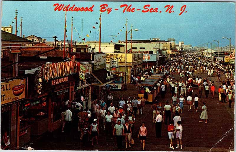 Postcard SHOPS SCENE Wildwood New Jersey NJ AN1093