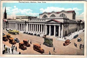 Postcard TRAIN STATION SCENE State of New York NY AN0462