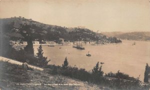 RPPC CONSTANTINOPLE TURKEY BEBAK SHIPS REAL PHOTO POSTCARD (c. 1910)