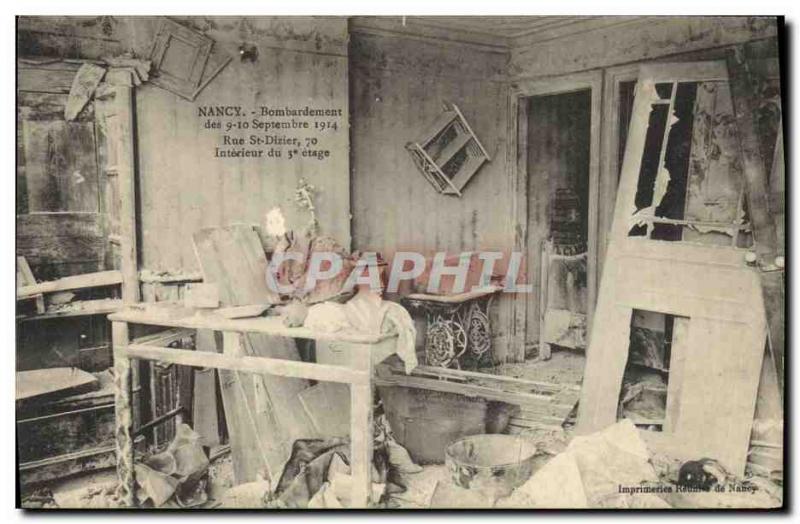 Postcard Old Army Bombing Nancy Rue St Dizier Interior of the 3rd floor