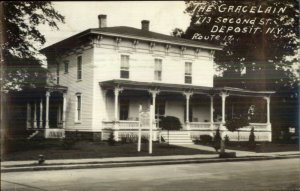 Deposit NY The Gracelain Route 17 1937 Used Real Photo Postcard