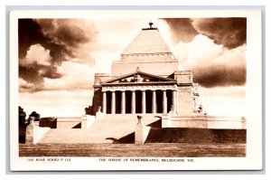 RPPC Shrine of Rememberance Melbourne Victoria Australia DB Postcard W3