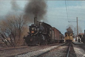 Port Dover Ontario CN E-10 Steam Engine Train Postcard