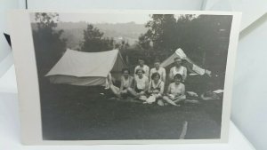 Vintage Photo Postcard Family Camping Trip 1950s