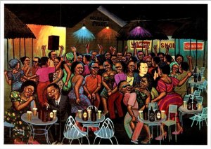 Kinshasa, DRC  Artist MOKE~1992 NGANDA  Local Club/Bar/Dancing  4X6 Art POSTCARD