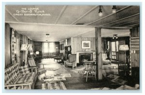 1912 The Lounge, G-Bar-S Ranch, Great Barrington, Massachusetts MA Postcard 