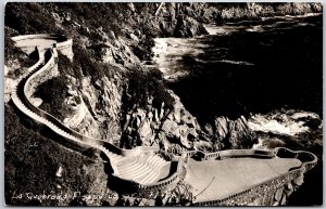 La Quebrada Acapulco Gro Mexico Stairway Rocks Real Photo RPPC Postcard