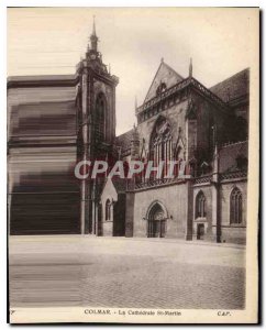 Old Postcard Colmar cathedral St Martin