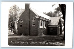 Mora Minnesota Postcard RPPC Photo Gilfillan Memorial Community Building c1930's