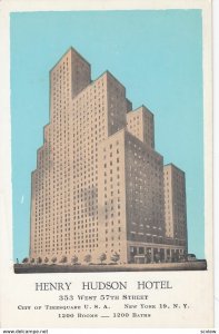 NEW YORK CITY , 1930s ; Henry Hudson Hotel