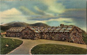 Trail Ridge Museum Post Office Fall River Pass Rocky Mountain National Postcard 