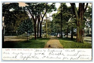 1907 Scenic View Greene Street Park Trees Augusta Georgia GA Vintage Postcard