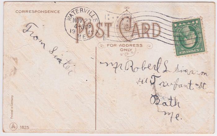 Waterville ME Bath Maine Children Thanksgiving Vintage Postcard ANC G02