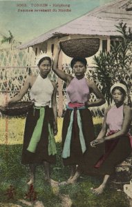 PC CPA VIETNAM, INDO CHINA, TONKIN, HAIPHONG, FEMMES, Vintage Postcard (b20335)