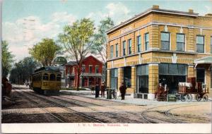 Kokomo Indiana IN I.U.I. Station Train Rail Streetcar c1909 Antique Postcard E20