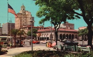 Vintage Postcard Post Office & Downtown Business Sec. From Williams Park Florida