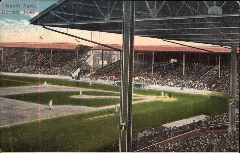 Detroit Tigers Baseball Navin Park Stadium c1910 Vintage Postcard SCARCE