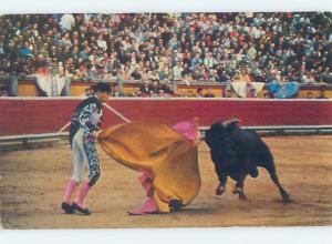 Pre-1980 BULL FIGHTING SCENE Postmarked Geneva Switzerland F5665