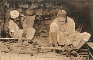 1910s Postcard 286 Tourneurs sur bois, Tunisia Men Working w/ Lathes, Unposted