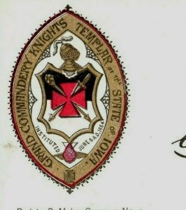 Lot Of 12 1870's-80's Knights Templar Membership Cards Fab! I P190