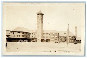 c1920's Union Station Clock Tower Portland Oregon OR RPPC Photo Postcard