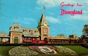 Disneyland Greetings Showing Railroad Depot 1974