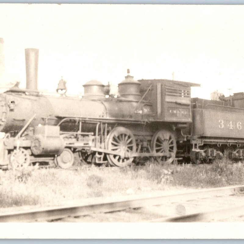 1924 Savannah IL CM&StP 346 Train Locomotive RPPC Chicago Milwaukee Railway A193