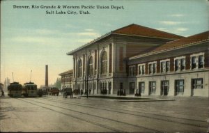 Salt Lake City UT Denver Rio Grande & Western Pacific Depot Train Station PC