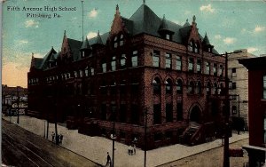 1911 PITTSBURG PENNSYLVANIA FIFTH AVENUE HIGH SCHOOL EARLY POSTCARD 36-121